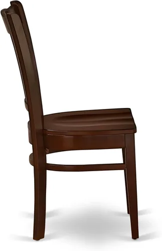Vista 14 de East West Furniture ANGR3-MAH-W - Juego de comedor de 3 piezas para espacios pequeños que contiene una mesa de comedor redonda con pedestal y 2