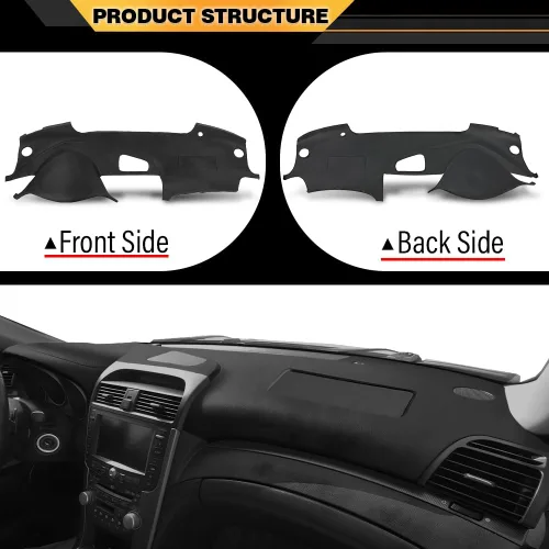 Vista 5 de CNNELL Cubierta de tablero compatible con Acura TL 2004-2008 negro 30408LLBLK