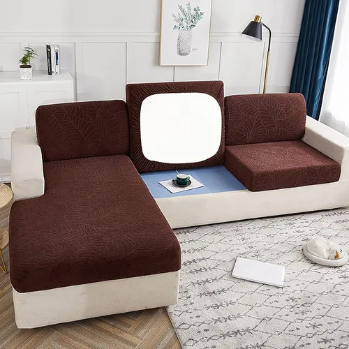 Vista 7 de Funda de cojín impermeable para sofá, tamaño mediano y grande, suave, extraíble, elástica, protector de muebles para mascotas, gatos, perros, beige
