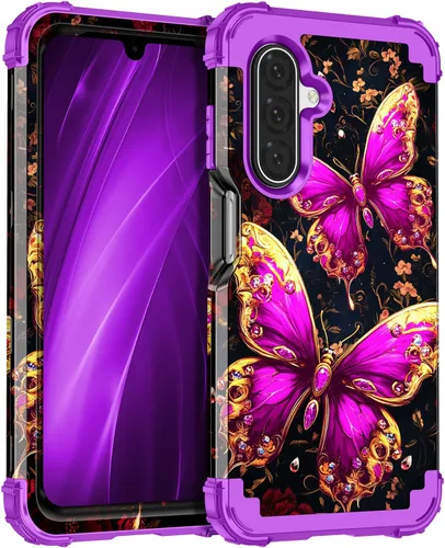 Vista 110 de Casetego Funda para Galaxy A16 5G, que brilla en la oscuridad, tres capas, resistente, a prueba de golpes, protección completa, policarbonato duro