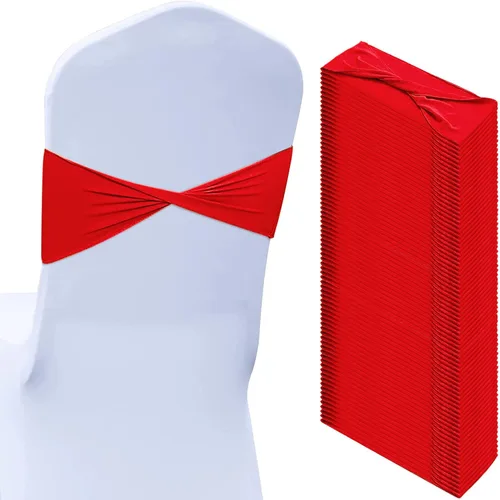Vista 10 de Kinlop 50 Piezas Bandas de Spandex para Sillas Lazos Bandas para Sillas Bandas Deslizantes para Fundas Bandas Elásticas Lazos Sin Hebilla Azul
