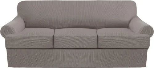 Vista 32 de Funda de sofá con cojín en T de alta calidad, juego de 4 piezas para sofás con cojines en T (se adapta a 72-90 pulgadas), protector de muebles suave