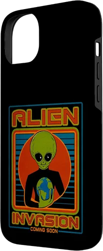 Vista 38 de Funda para iPhone 13 Pro Max Alien Invasion 1984 Tech Noir Distopía