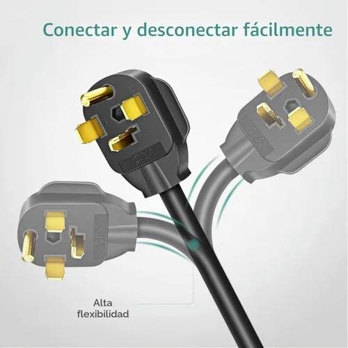 Vista 7 de Rophor Cable de extensión para secadora de 4 puntas, 30 amperios NEMA 14-30P a 14-30R cable de extensión para extensión de alimentación de secadora