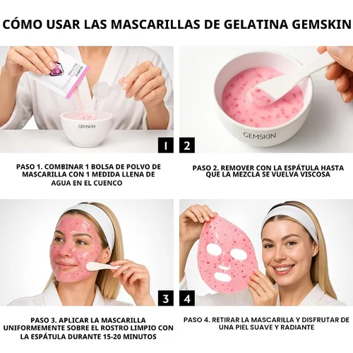 Vista 7 de Mascarilla de gelatina para tratamientos faciales despegable, paquete de 10 mascarillas de goma para modelar, paquete múltiple, mascarilla facial