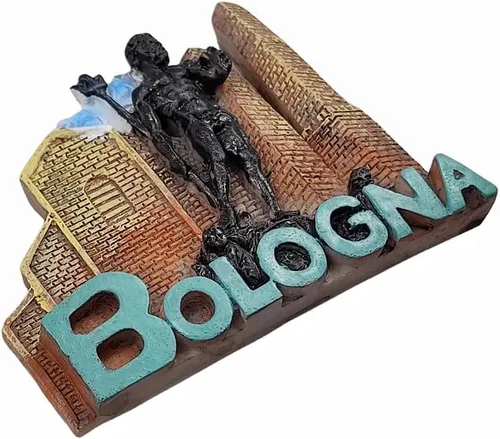 Vista 2 de 3D Bolonia Italia Imán de nevera de viaje recuerdo decoración nevera etiqueta magnética pintado a mano artesanía