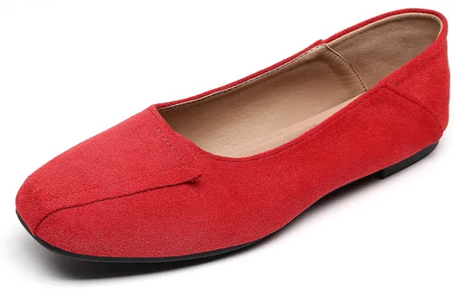 Vista 11 de VenusCelia - Zapatos bajos de baile para mujer Beige (Beige PU)