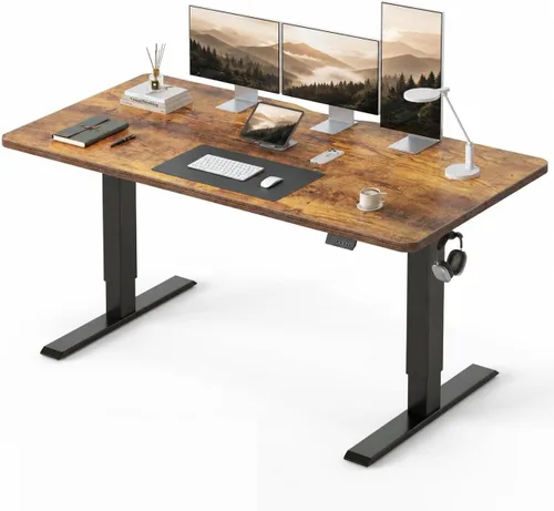Vista 20 de CubiCubi Escritorio eléctrico grande de pie de 48 x 30 pulgadas, escritorio Negro