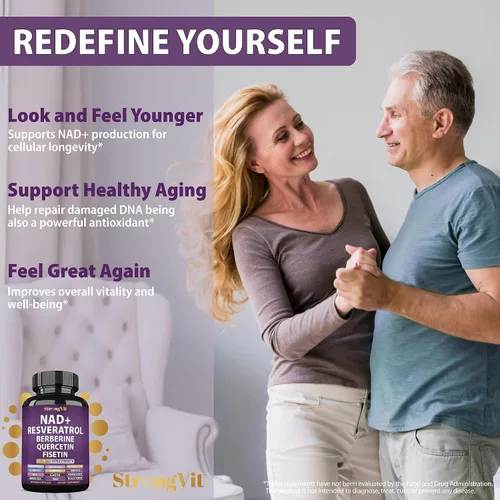 Vista 4 de StrongVit Suplemento NAD y paquete de apoyo inmunológico (120 cápsulas)