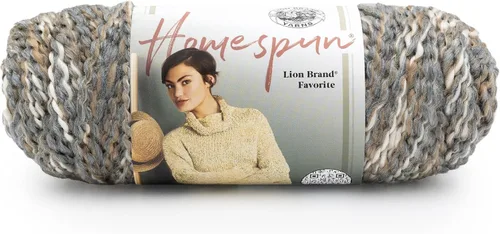 Vista 27 de Lion Brand Yarn Hilo Homespun, Hilo Suave y Voluminoso para Tejer, Ganchillo y Manualidades, 1 paquete, Beachside Stripes