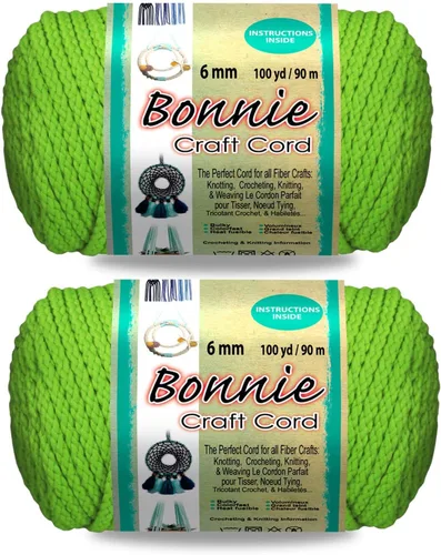 Vista 6 de Pepperell Bonnie - Cordón de macramé trenzado 6 mm x 91.4 m Almendra (Paquete de 2) Cordón de polipropileno retorcido para manualidades DIY