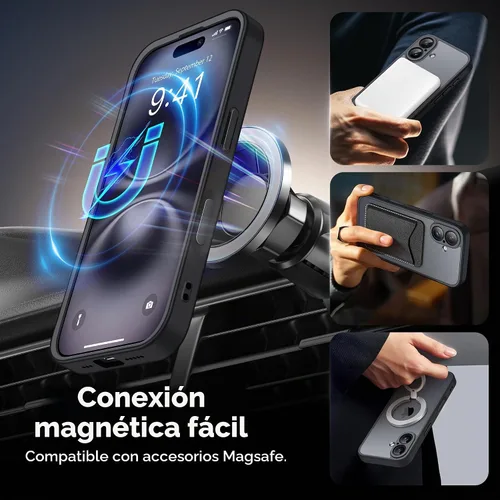 Vista 3 de GolbinBox - Funda magnética para iPhone 16 con botón de control de cámara, compatible con MagSafe, protección de cámara, protector de privacidad