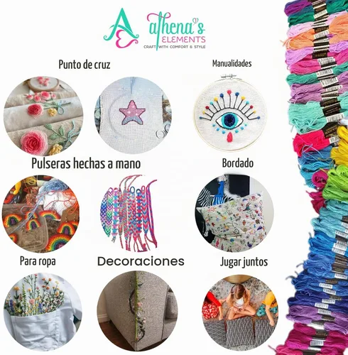 Vista 4 de Athena's - Juego de 200 pulseras de la amistad, kit de fabricación de pulseras con caja organizadora, incluye 100 piezas de hilo de hilo de hilo