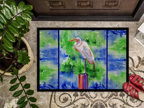 Vista 3 de Caroline's Treasures 8358MAT - Felpudo de garceta de 18 x 27 pulgadas, para interiores y exteriores, para entrada, antideslizante, lavable, pelo