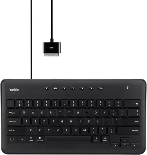 Vista 2 de Belkin Teclado con cable para Apple iPad con cable Lightning, funciona con Apple iPad, iPad Pro, iPad mini, iPad Air modelos con puerto Lightning
