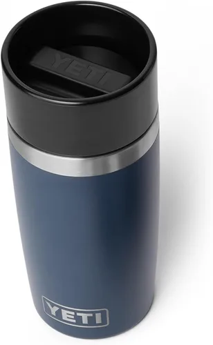 Vista 14 de YETI Rambler - Botella de viaje de 8 onzas, acero inoxidable, aislada al vacío con tapa a prueba de fugas, color negro