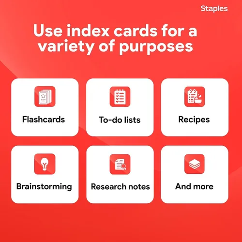 Vista 6 de Staples™ Tarjetas de índice de 4 x 6 pulgadas, forradas, blancas, 50 tarjetas/paquete, paquete de 3/cartón (TR51007)