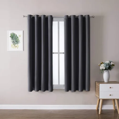 Vista 67 de ChrisDowa - Cortinas cortas para ventana de 40 pulgadas para dormitorio - Cortinas cortas con ojales y aislamiento térmico para oscurecer