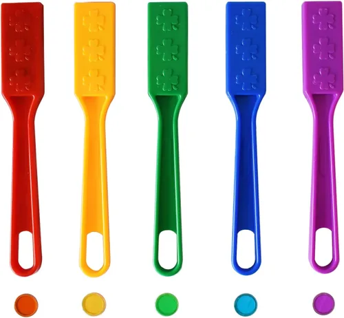 Vista 2 de Yuanhe Juego de fichas de bingo magnéticas, varitas magnéticas de 5 colores con 500 fichas de metal para contar y clasificar, actividades educativas
