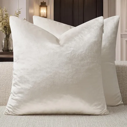 Vista 127 de GIGIZAZA Juego de 2 fundas de almohada doradas de terciopelo de 20 x 20 pulgadas para sofá Almohadas para sofá, tela texturizada suave de 9.88