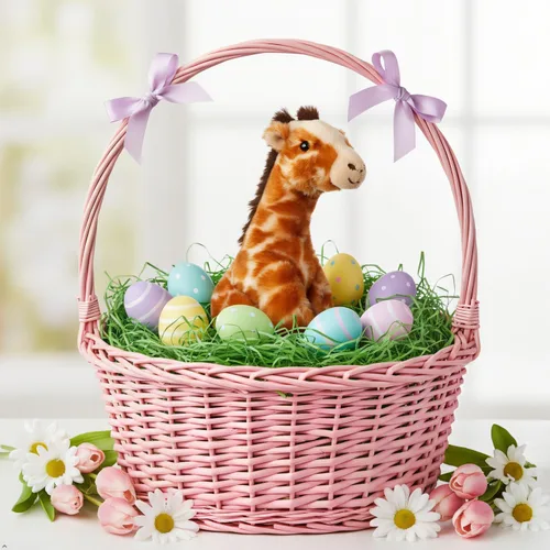 Vista 6 de The Petting Zoo Jirafa de peluche, muñeco de felpa, regalos para niños, colección Wild Onez Babiez Zoo Animals, peluche de jirafa 6 pulgadas