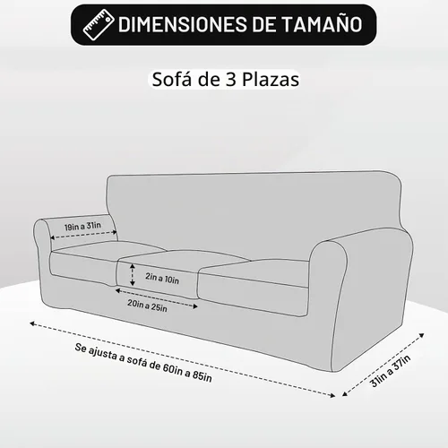 Vista 6 de FestiCorp Fundas de sofá de terciopelo para sofá de 3 cojines, funda elástica de 4 piezas, fundas gruesas para muebles para perros y mascotas, sofá