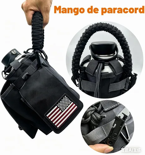 Vista 2 de Funda aislada para botella de agua de 64 onzas, bolsa de transporte de botella de agua de medio galón, soporte para jarra de agua de medio galón