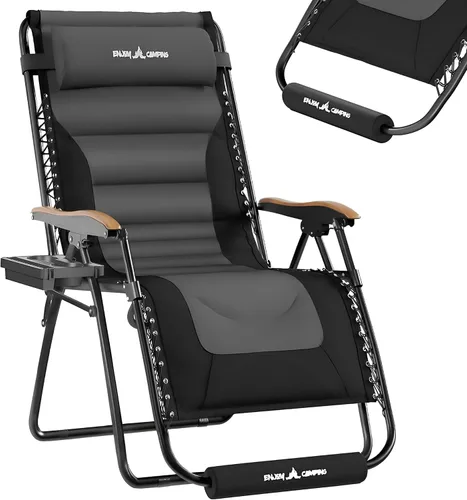 Vista 16 de UDPATIO Silla reclinable de gran tamaño para patio con cojín extraíble Negro Z-xl