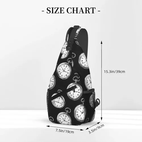 Vista 2 de Small Crossbody Bags for Women Men - Vintage Pocket Watch Print Adjustable Shoulder Bag Fanny Packs Belt Sling Bag Crossbody Purses Backpack for
