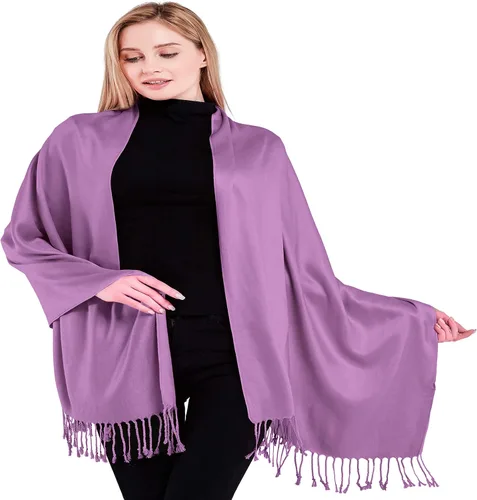Vista 2 de CJ Apparel Bufanda de chal nepalí de color sólido, estola, envoltura para la cabeza, pashmina NUEVO