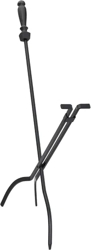Vista 7 de Uniflame Juego de fuego negro de 5 piezas con asas de bola y base cuadrada Ball Handles and Square Base