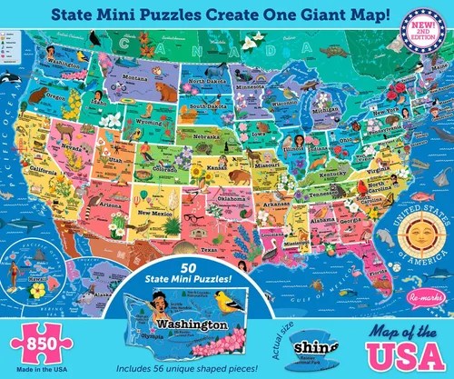 Vista 9 de Rompecabezas de lujo Re-Marks, mapa del mundo con piezas caprichosas