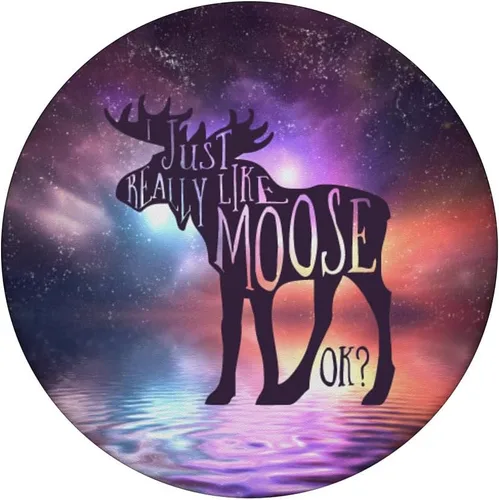 Vista 3 de I Just Really Like Moose Ok? Space Nebula Deer Gift PopSockets intercambiables PopGrip