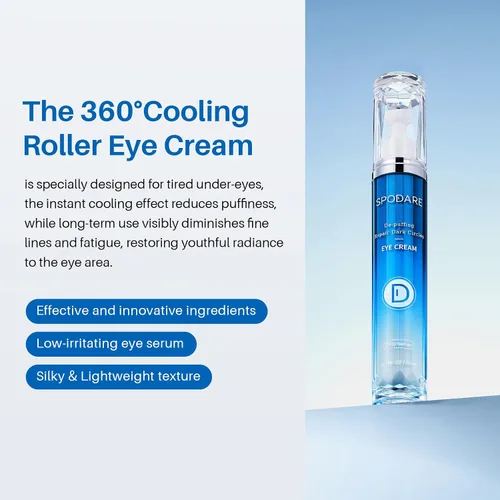 Vista 3 de SPODARE Crema de ojos con cafeína, crema debajo de los ojos para ojeras, bolsas hinchadas y hinchadas, líneas finas de arrugas, suero de rodillo