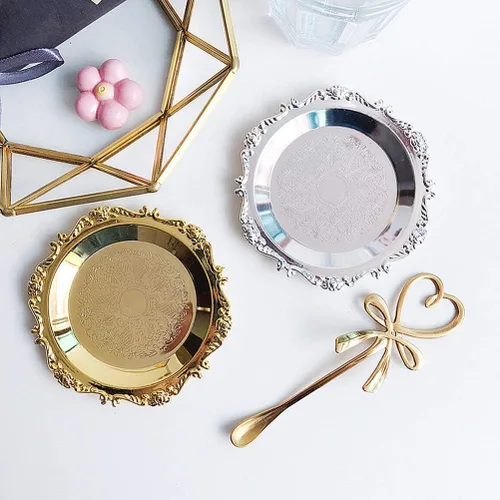 Vista 2 de EXCEART Pulseras con dijes de bandeja de joyería dorada regalos para tus amigos, familiares y más regalos. Organizador de collares, plato de joyería