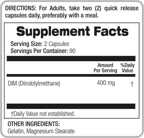 Vista 6 de FITO MEDIC'S Laboratorio suplemento dim 180 cápsulas 400 mg dim diindolilmetano suplemento dim 400mg Ultra alta absorción.