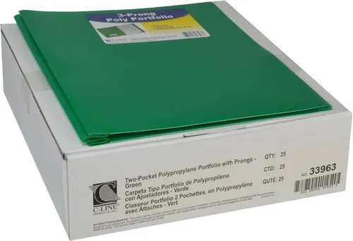 Vista 17 de Portafolios de poliéster pesado con dos compartimentos, de C-Line, Colores Variados Paquete de 10