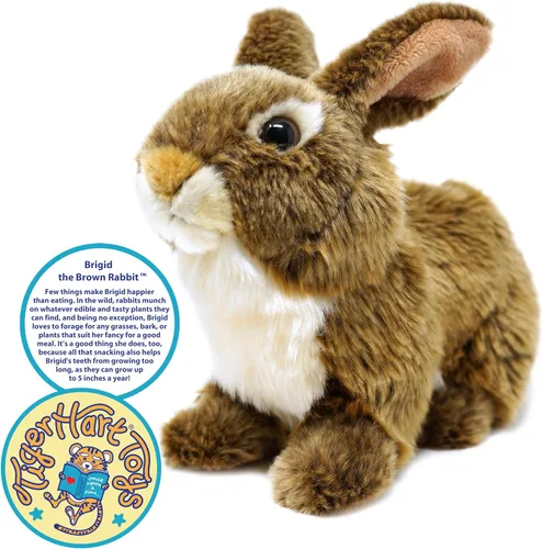 Vista 4 de TigerHart Brigid The Brown Rabbit - Conejito de peluche de 10 pulgadas