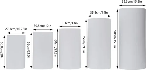 Vista 2 de Soportes cilíndricos para fiesta, 5 piezas, soportes de pedestal cilíndrico para fiestas, soporte de pedestal para decoración, soporte de pastel