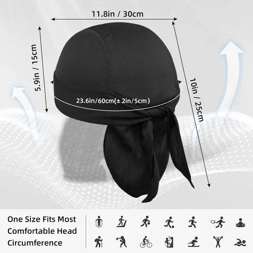 Vista 6 de Wisolt Gorras de calavera para hombre, forro de casco de enfriamiento para motocicleta, ciclismo, fútbol, bicicleta, correr, actividades al aire