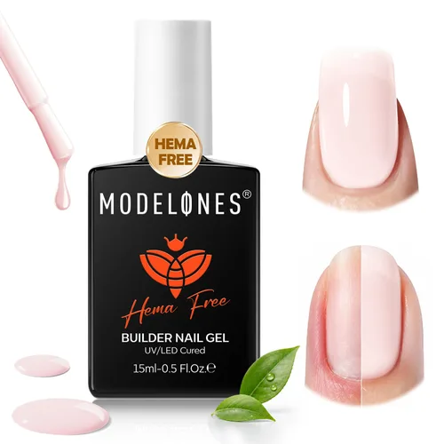 Vista 11 de modelones Builder Nail Gel HEMA-Free Neutral Nude Builder Strengthener