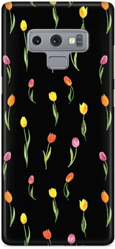 Vista 18 de Inspired Cases - Funda con textura 3D para iPhone Xs Max - Funda protectora de goma para Apple iPhone Xs Max - Patrón de tulipanes - Negro