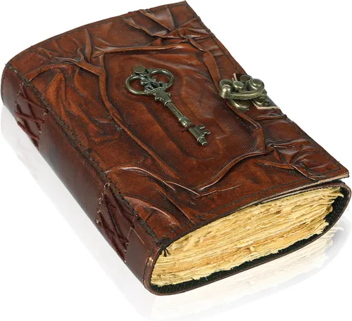Vista 17 de Book of Spells - Diario encuadernado en cuero con papel de borde irregular, grimorio, diario impreso del Tercer Ojo, suministros de brujería