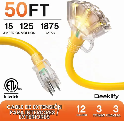 Vista 2 de Cable de extensión resistente de calibre 12 de 50 pies