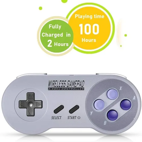 Vista 4 de IPREMIUM - Controlador inalámbrico para SNES Classic Edition MiniNES Classic Edition Gamepad con receptor inalámbrico USB compatible con interruptor