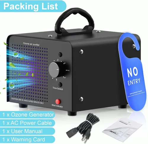 Vista 8 de PROGRACE Generador de ozono 148,000 mg/h - Máquina comercial de ozono - Purificador de aire de iones negativos, desodorante ionizador de O3 de alta