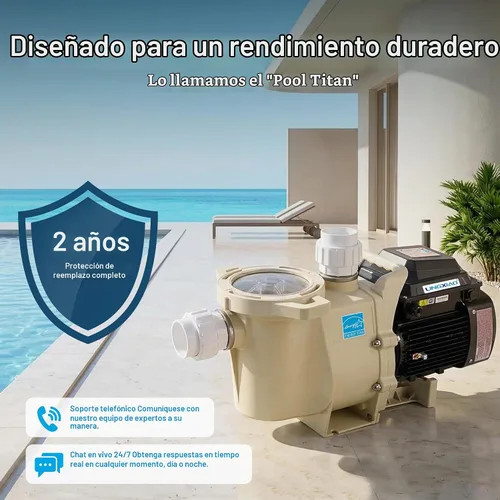 Vista 9 de Bomba de Piscina de 3HP de Velocidad Variable - Bomba para Piscina Empotrada Certificada Energy Star, Motor Autocebante 208-230V, Alto Flujo