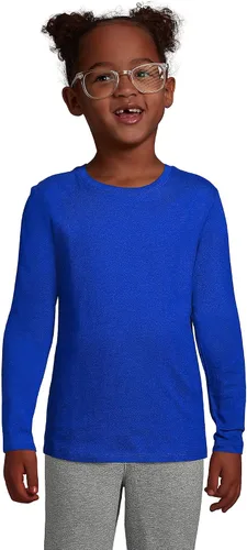 Vista 3 de Lands' End Camiseta esencial de manga larga para niñas con uniforme escolar