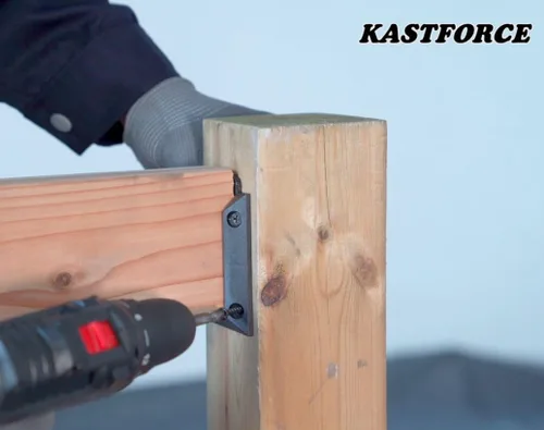 Vista 5 de 20 conectores de barandilla de cubierta para poste de madera 2x4 KF4013 160 tornillos libres de óxido, en realidad de 1.5 x 3.5 pulgadas