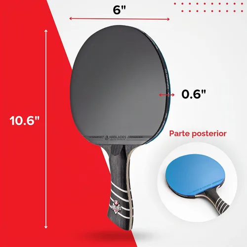 Vista 5 de The Peace Maker ALC - Professional Ping Pong Paddle - Carbon Fiber Table Tennis Racket Producing Maximum Spin & Control for All Levels - Hard Carry